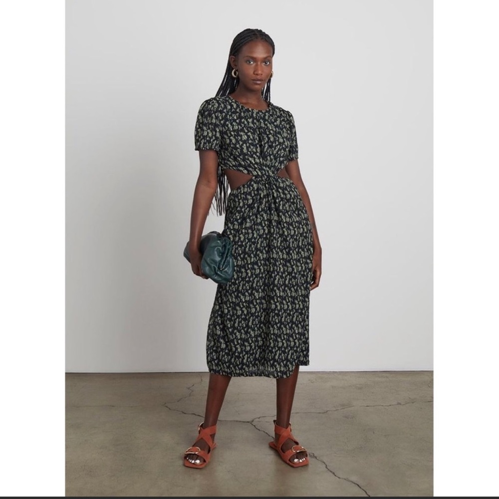 WHO What Wear Collection Drew Cutout Floral Twist Midi Dress Size XL - Picture 4 of 16